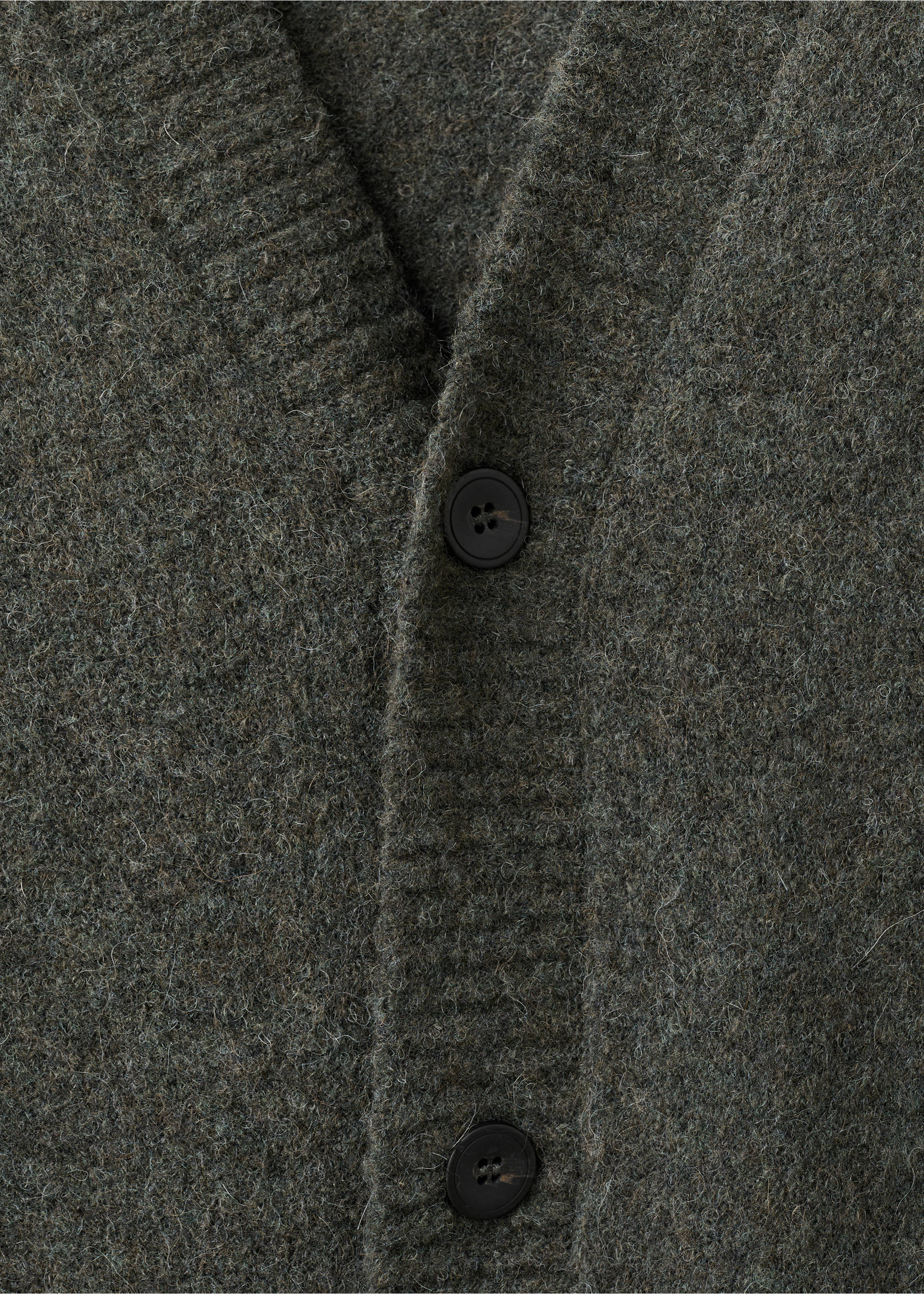 Cárdigan punto mezcla lana - Detalle del artículo 8, Verde oscuro. Ref: 17097895-00.