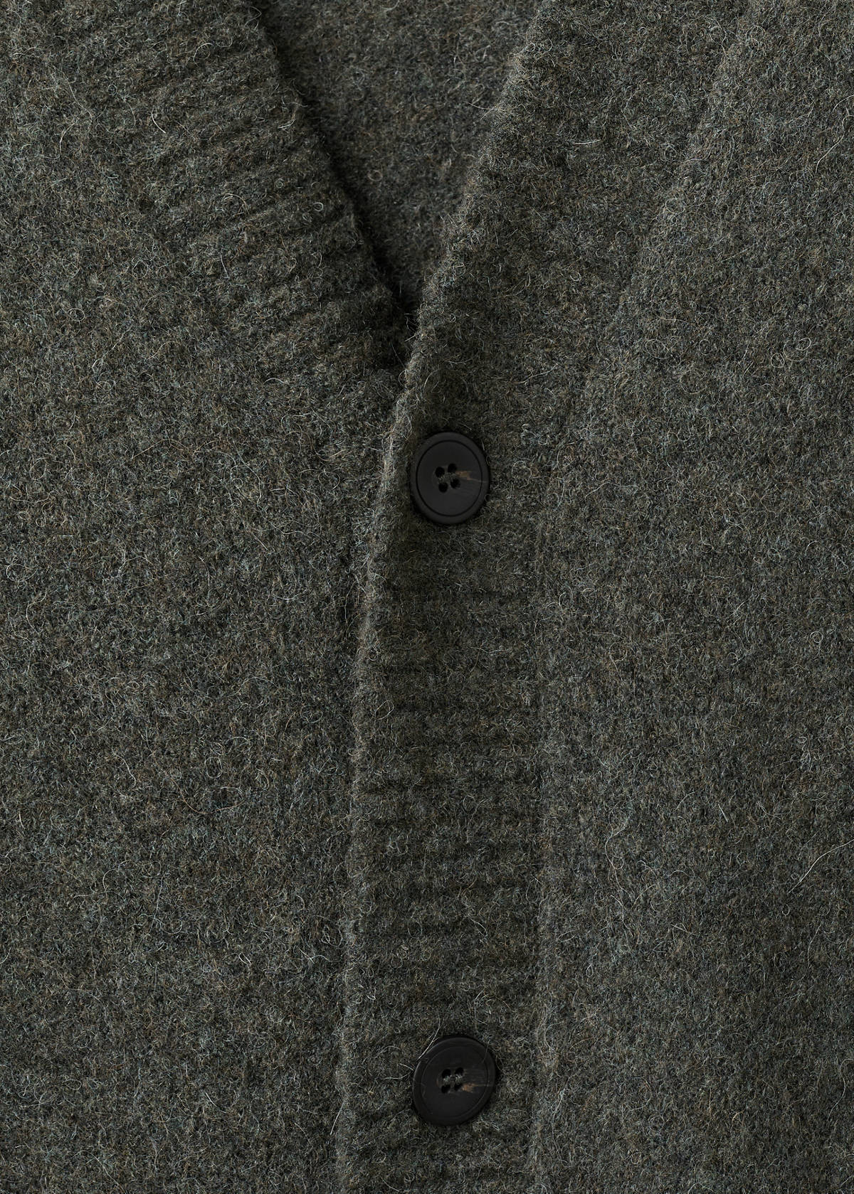Knitted wool blend cardigan — Dark Green