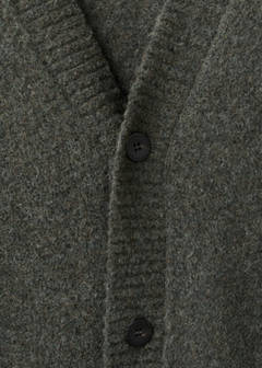Knitted wool blend cardigan — Dark Green 7