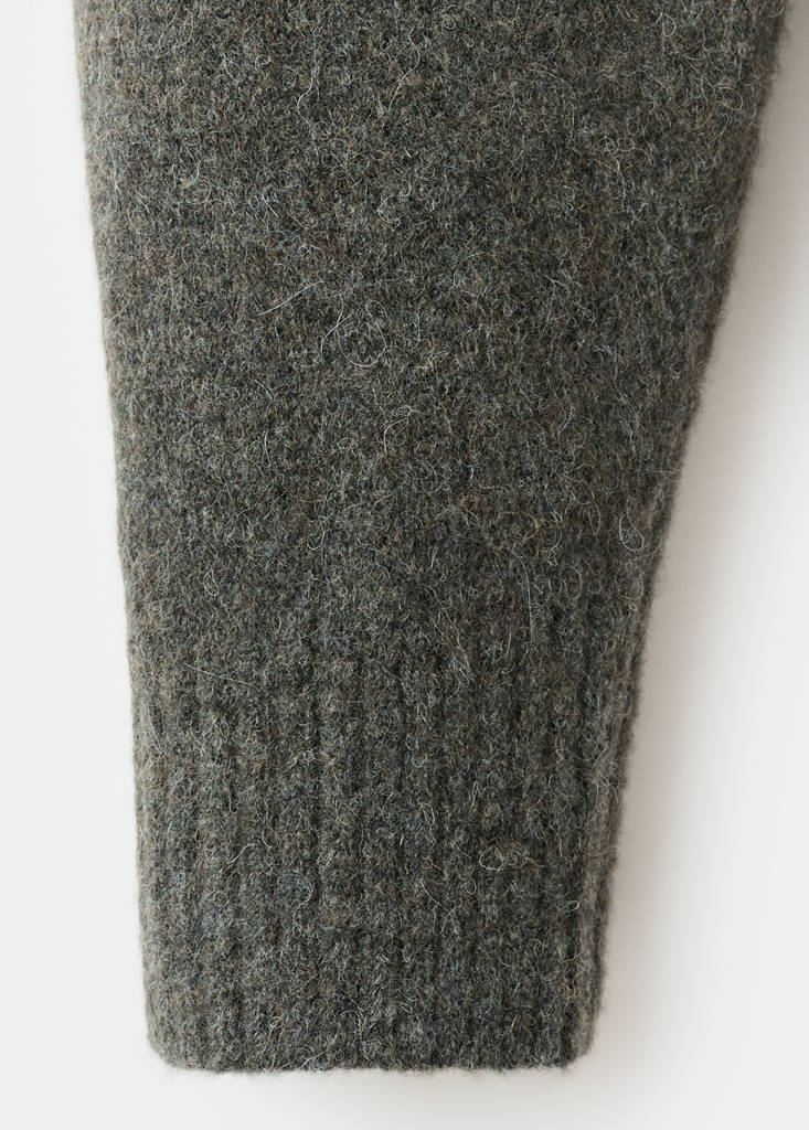 Knitted wool blend cardigan — Dark Green