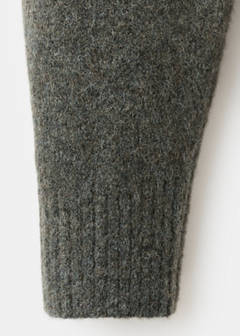 Knitted wool blend cardigan — Dark Green 8
