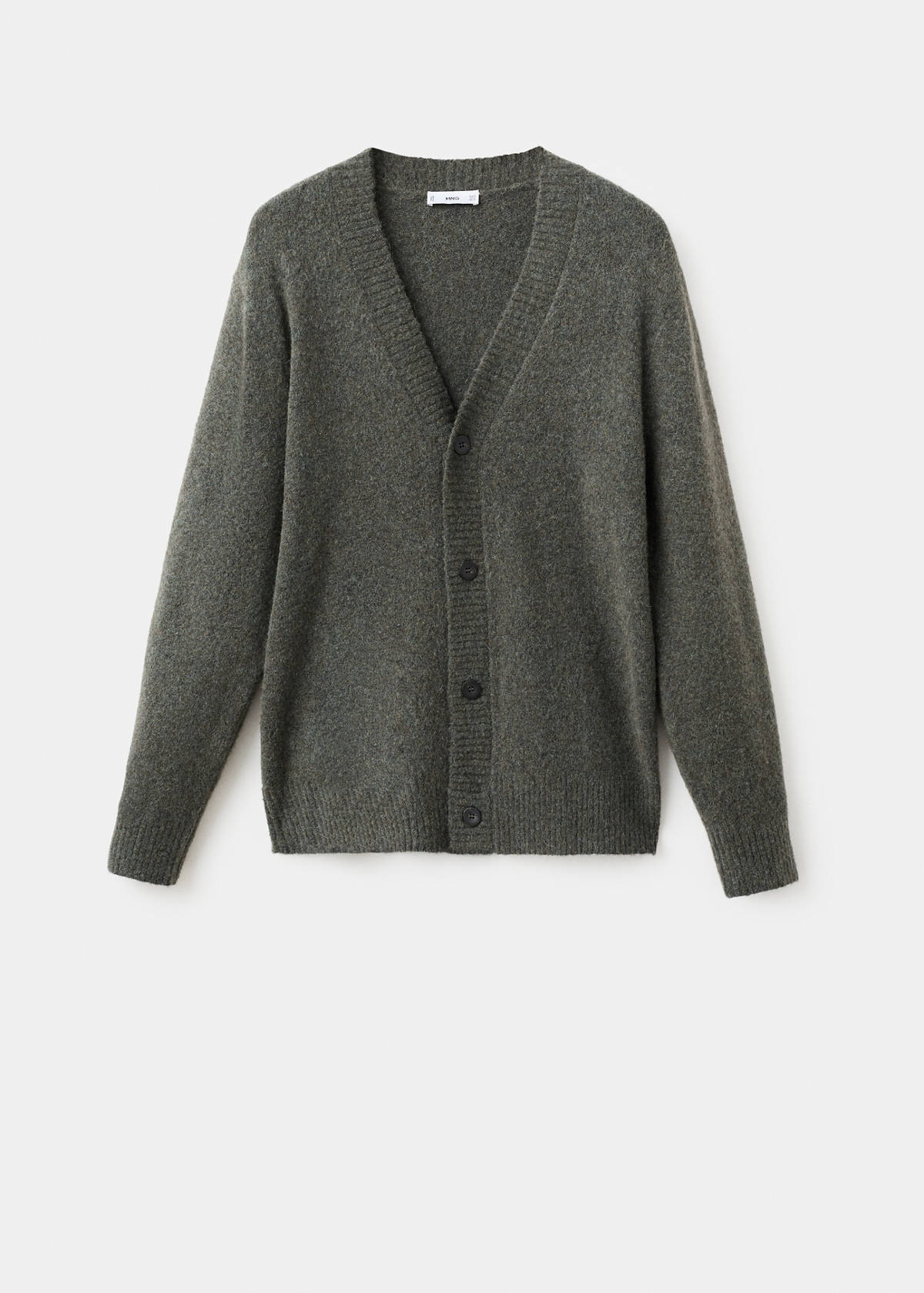 Knitted wool blend cardigan — Dark Green