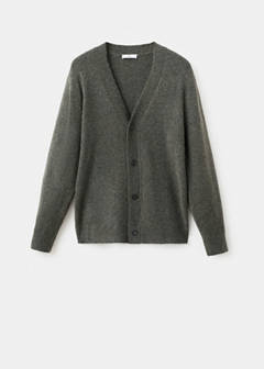 Knitted wool blend cardigan — Dark Green 6