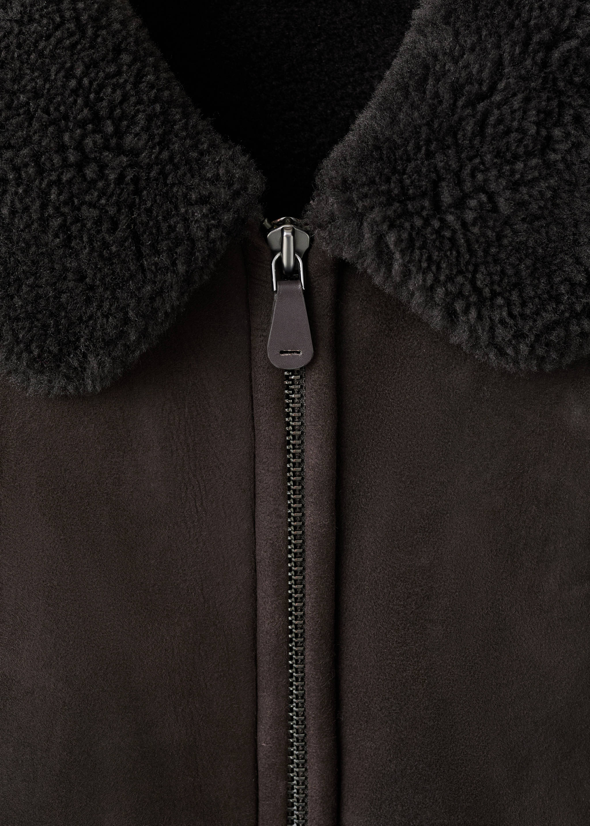 100% suede shearling bomber jacket - Details of the article 8