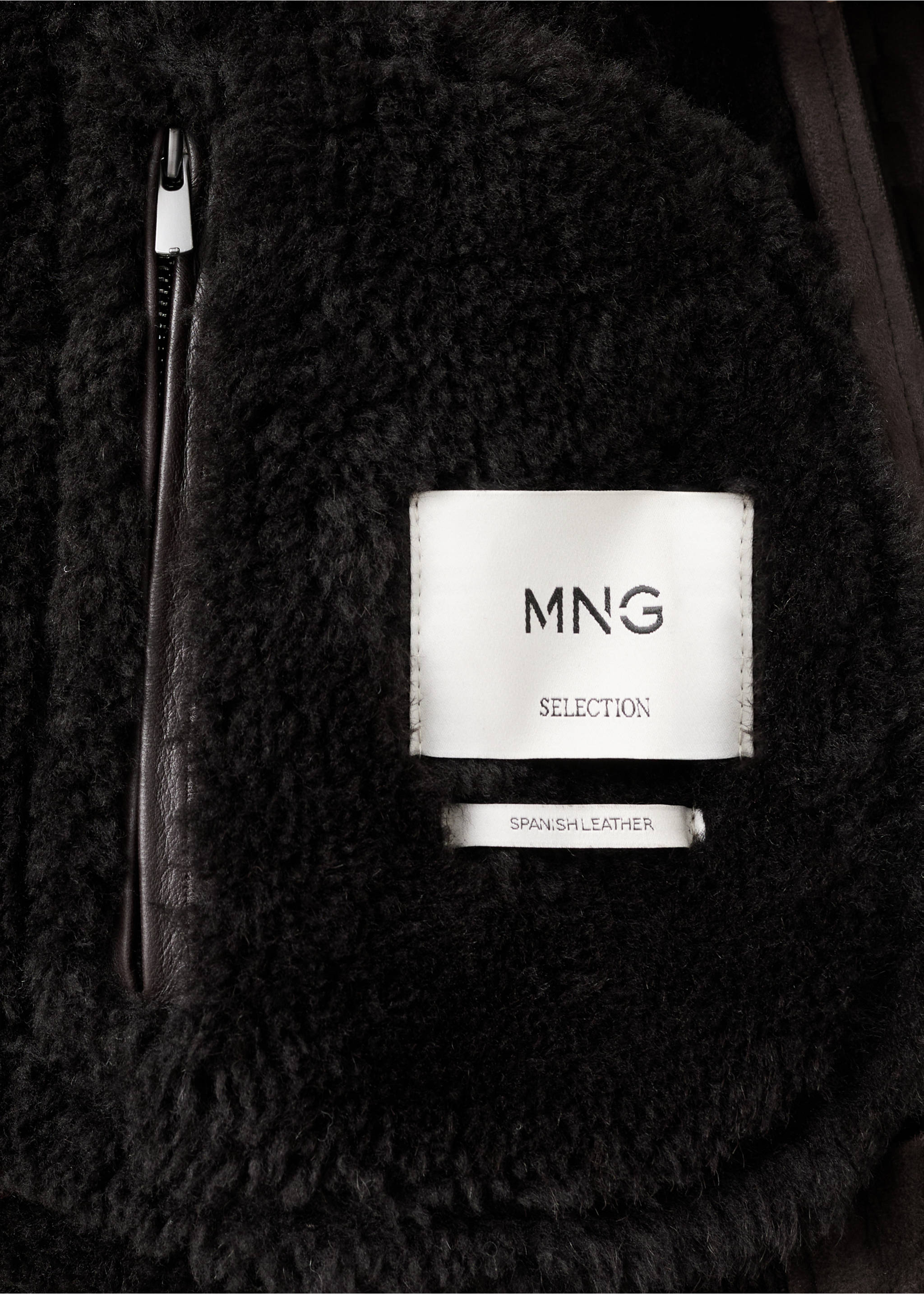 100% suede shearling bomber jacket - Details of the article 0, Brown. Ref: 17097897-00.