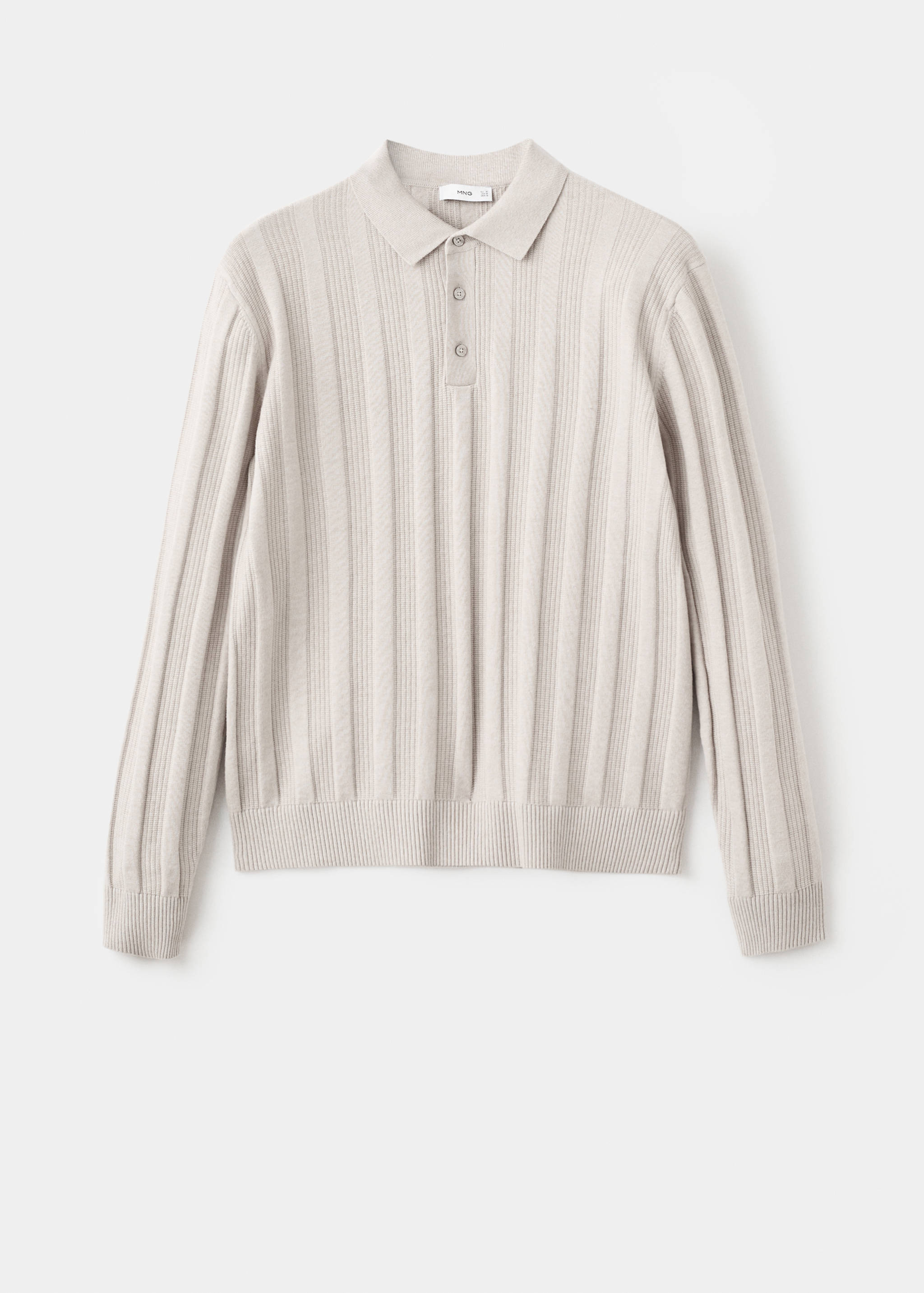 Ribbed knitted polo sweater - Article without model