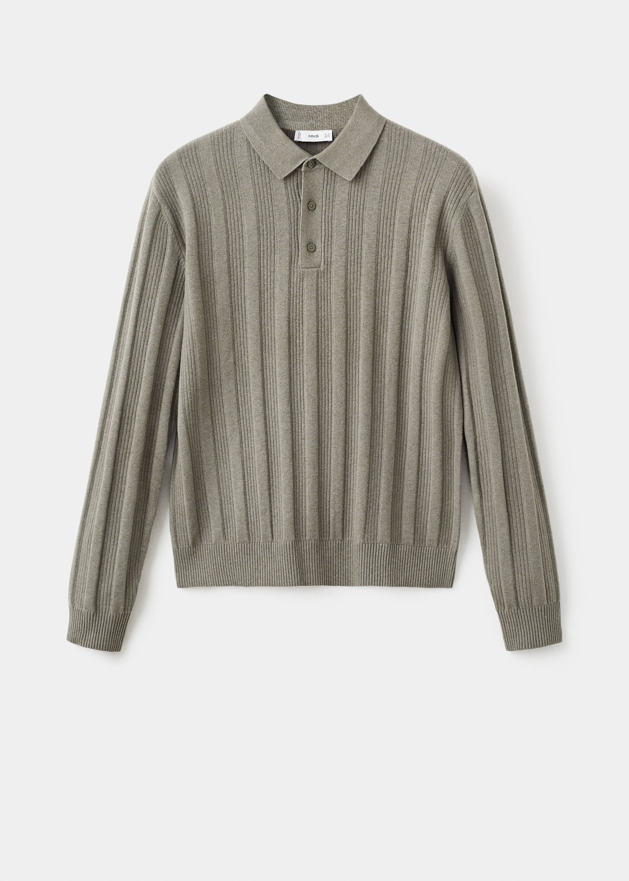 Ribbed knitted polo sweater - Article without model