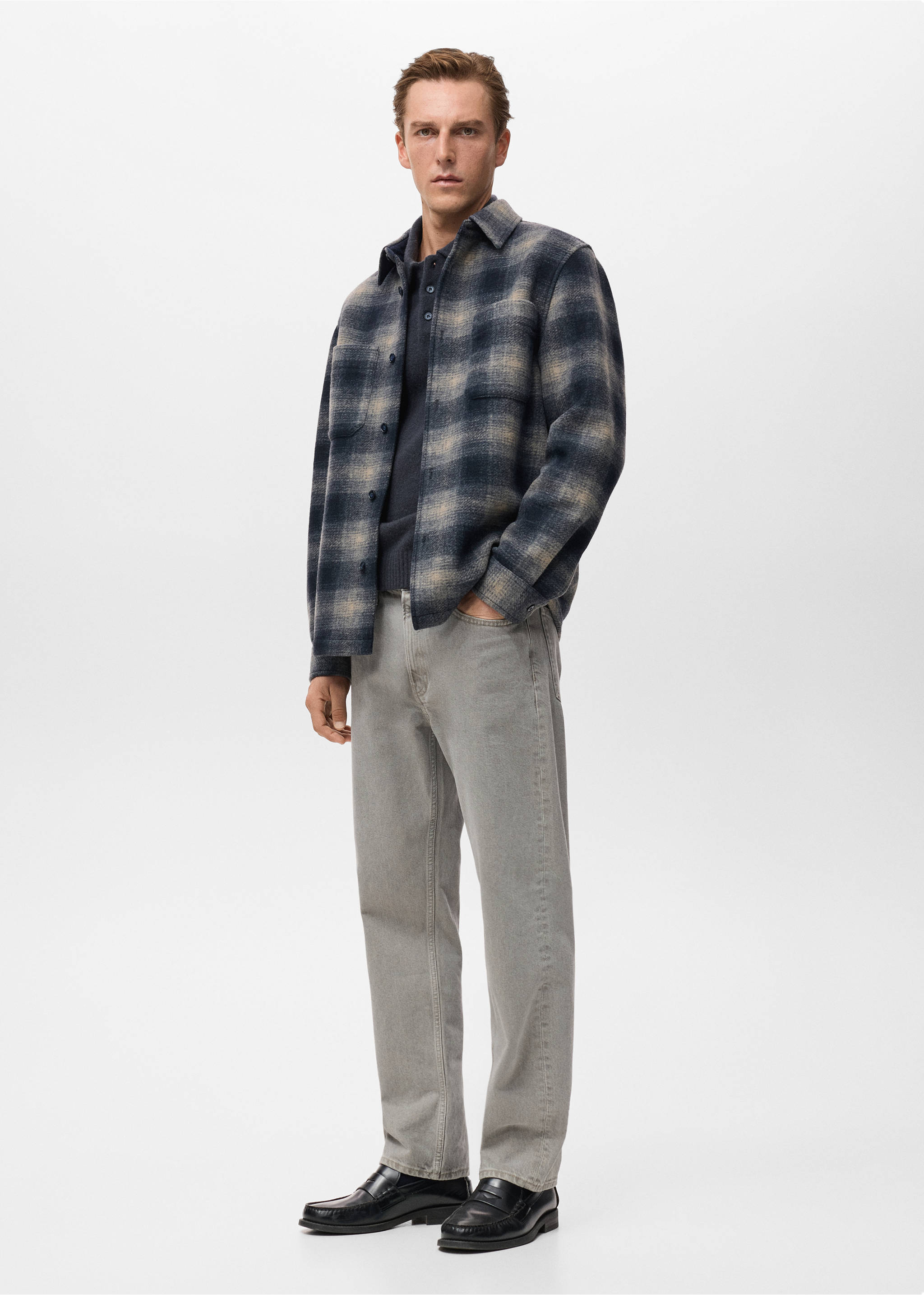 Верхняя рубашка в клетку с карманами - Деталь изделия 2, Глубокий темно-синий. Ref: 17097900-00.