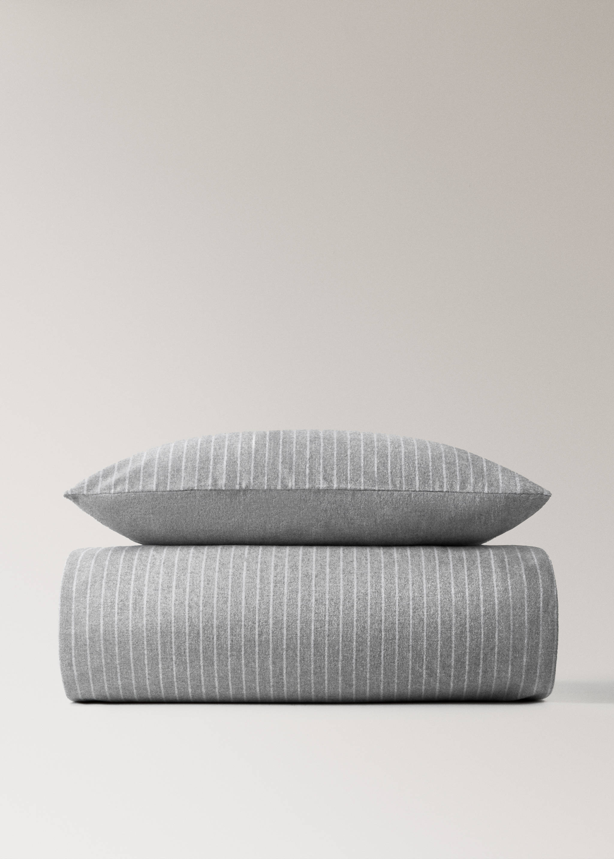 Reversible striped flannel cotton duvet cover for cot - Article without model