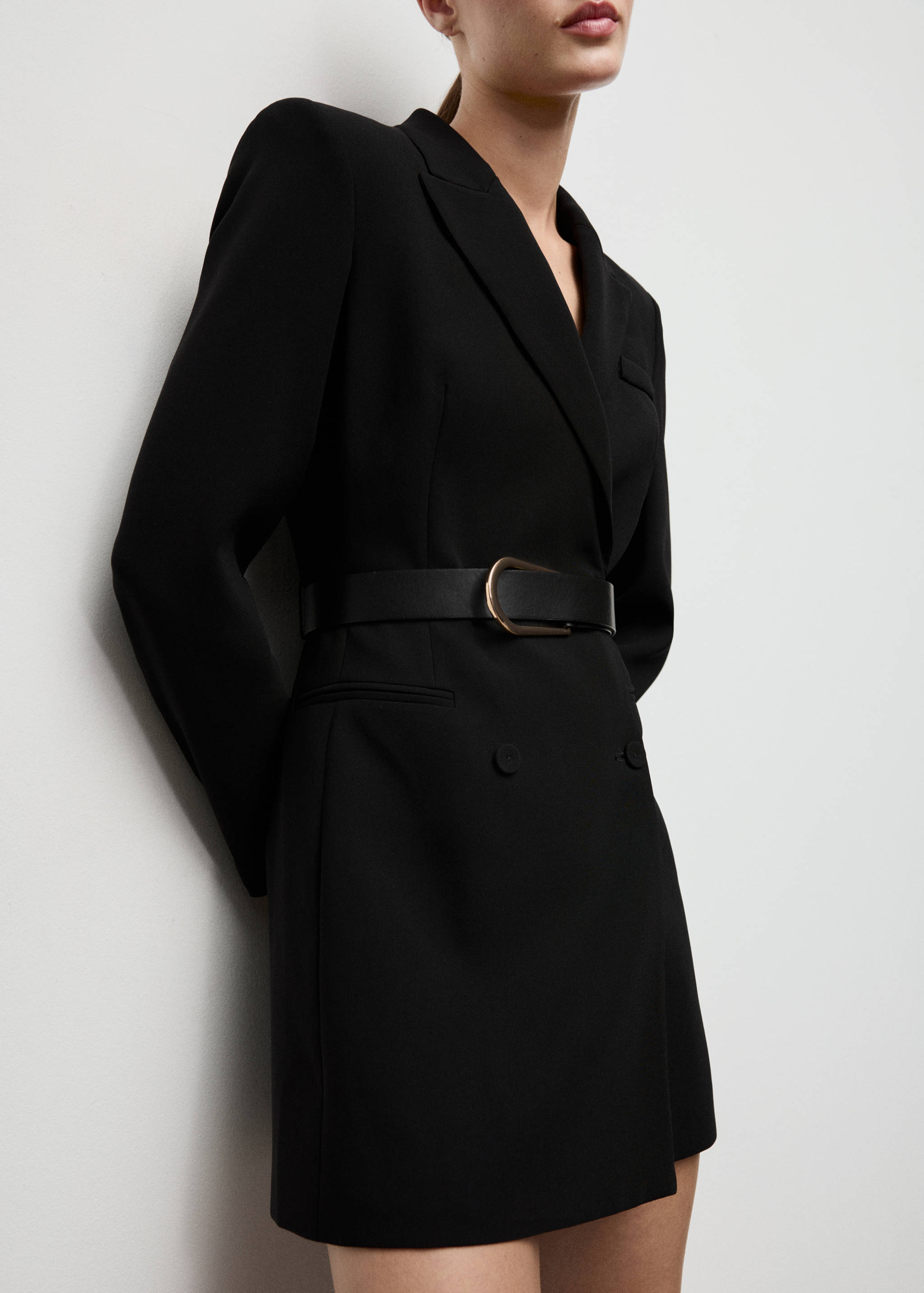 Blazer-style dress with belt - Medium plane