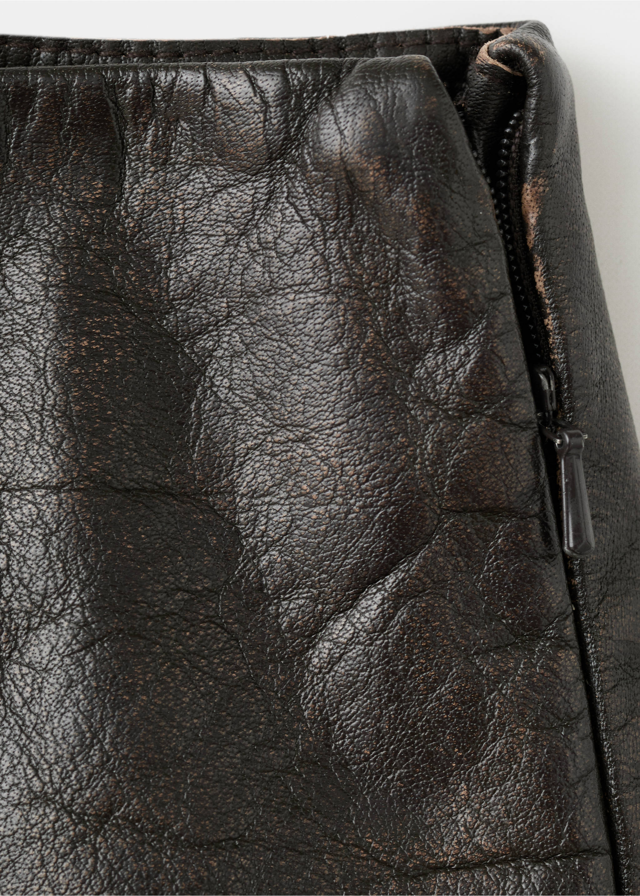 Minijupe cuir - Détail de l'article 0, Marron. Ref: 17097907-00.