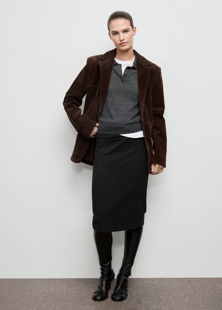 MANGO - Jupe crayon midi noir - XS