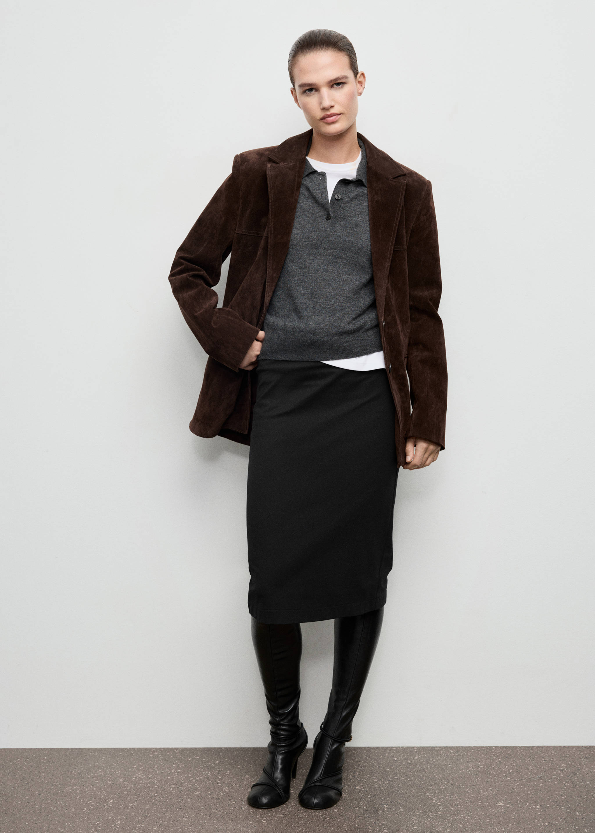 Midi pencil skirt - General plane