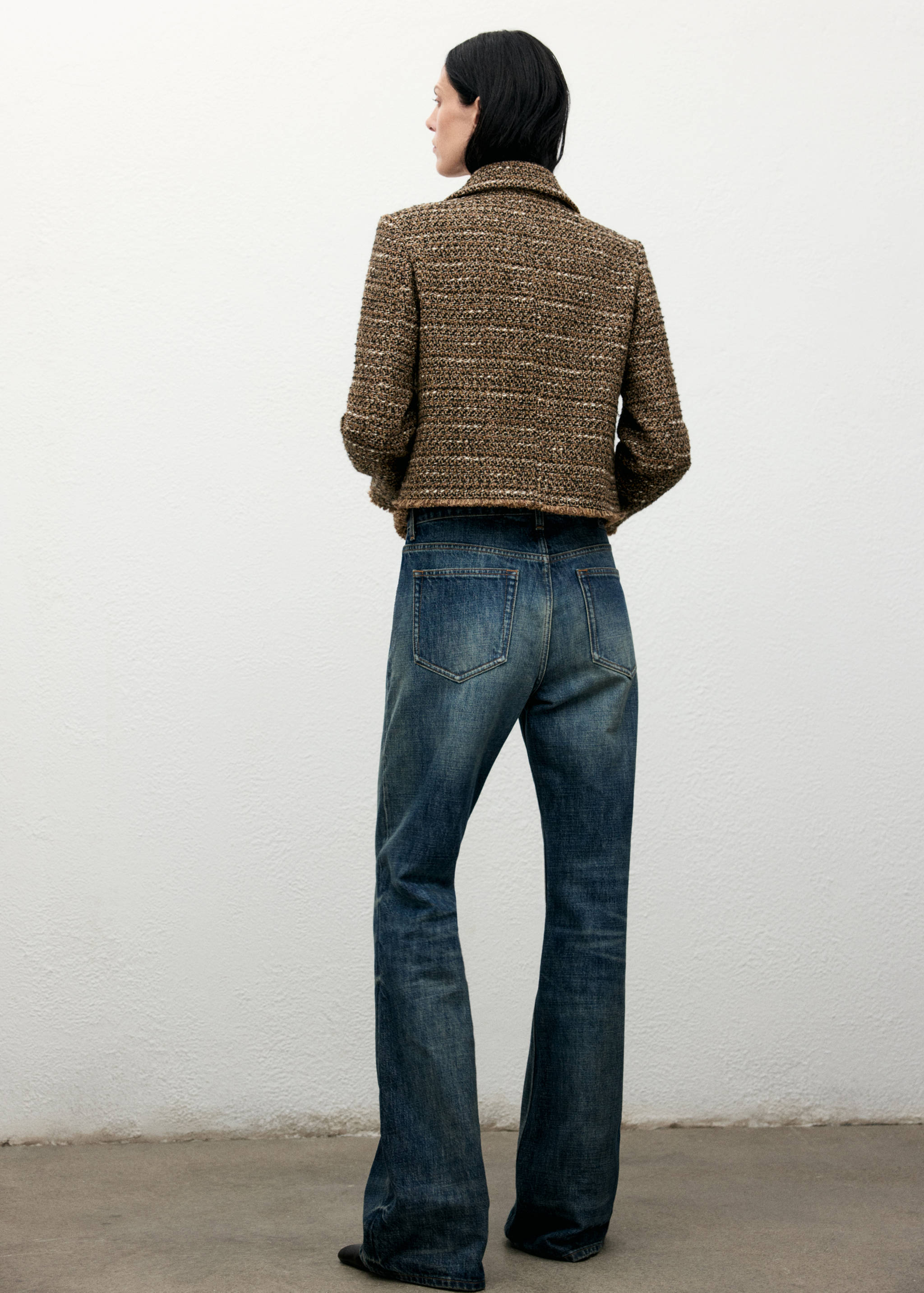 Veste tweed col fourrure - Verso de l’article