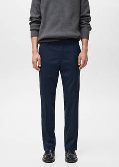 Striped slim-fit trousers — Night Blue 1