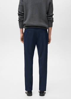 Striped slim-fit trousers — Night Blue 3
