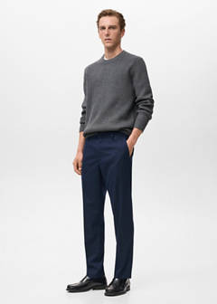 Striped slim-fit trousers — Night Blue 5