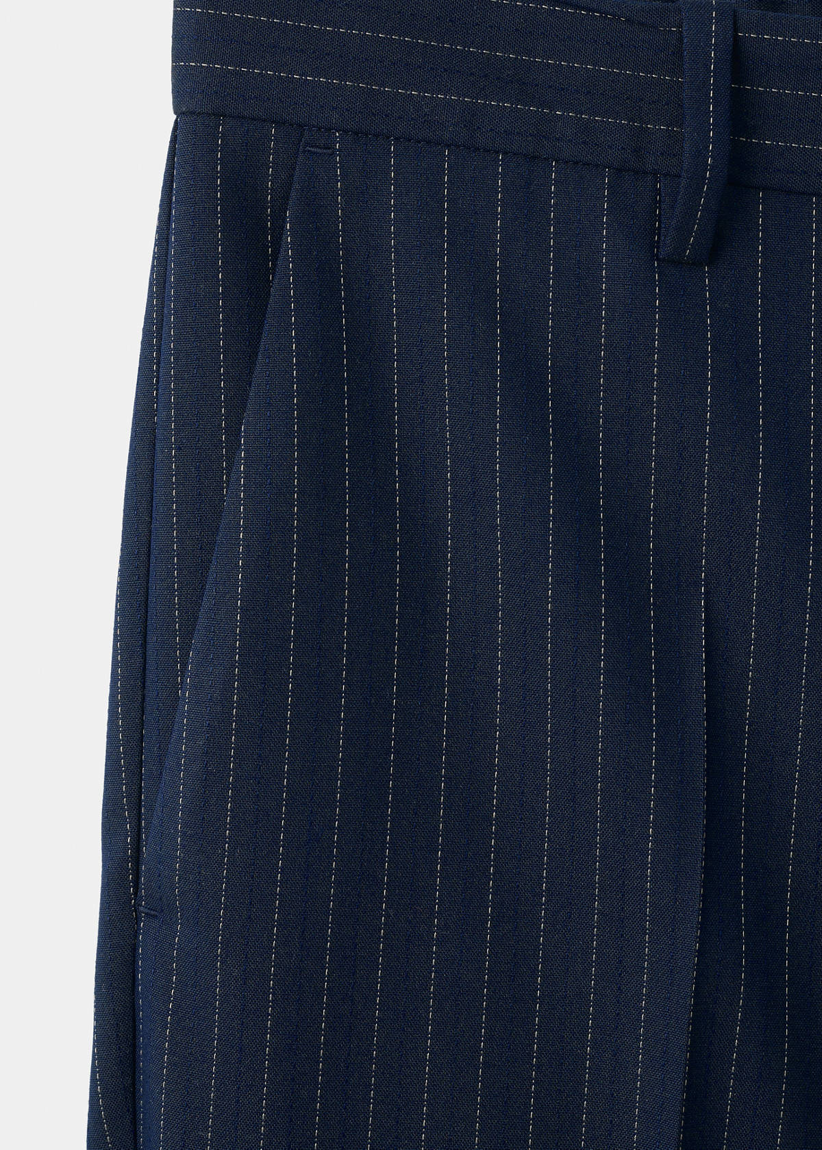 Striped slim-fit trousers — Night Blue