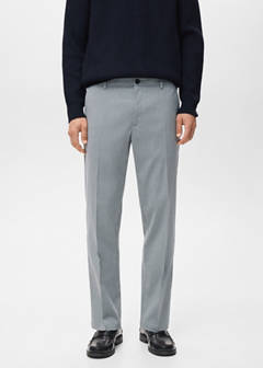 Striped slim-fit trousers — Grey 1