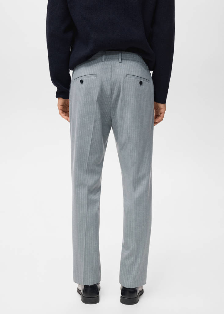 Striped slim-fit trousers — Grey