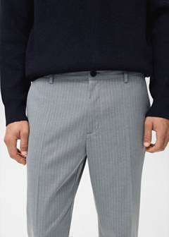 Striped slim-fit trousers — Grey 4