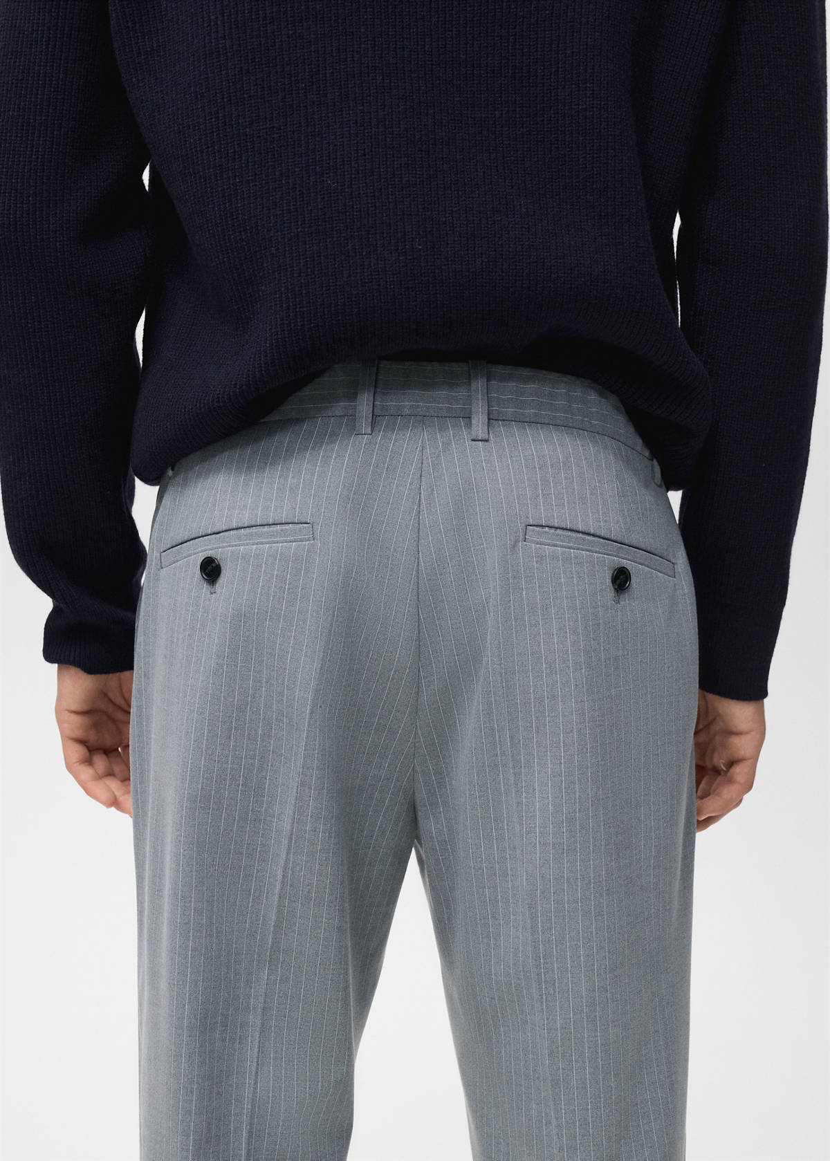 Striped slim-fit trousers — Grey