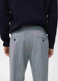 Striped slim-fit trousers — Grey 6