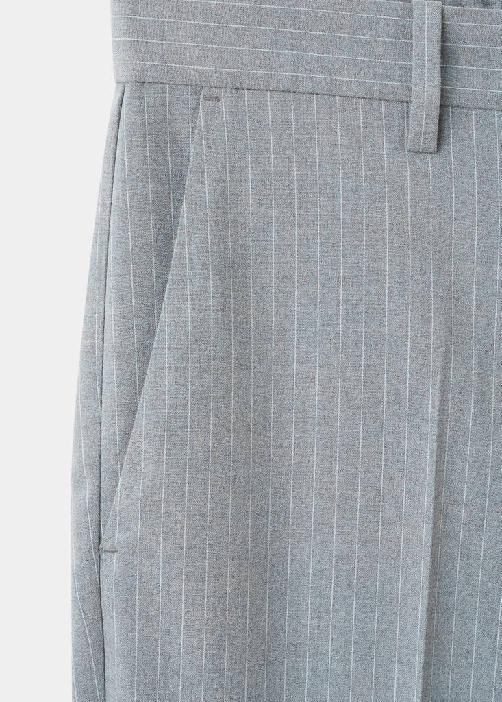 Striped slim-fit trousers — Grey