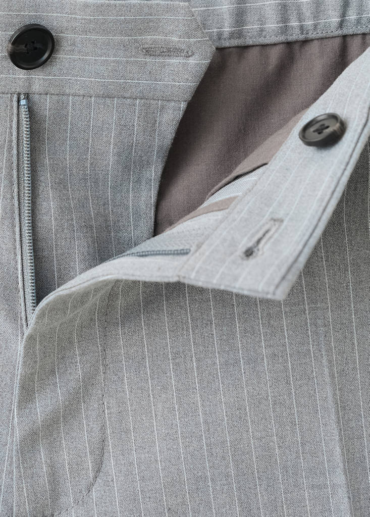 Striped slim-fit trousers — Grey