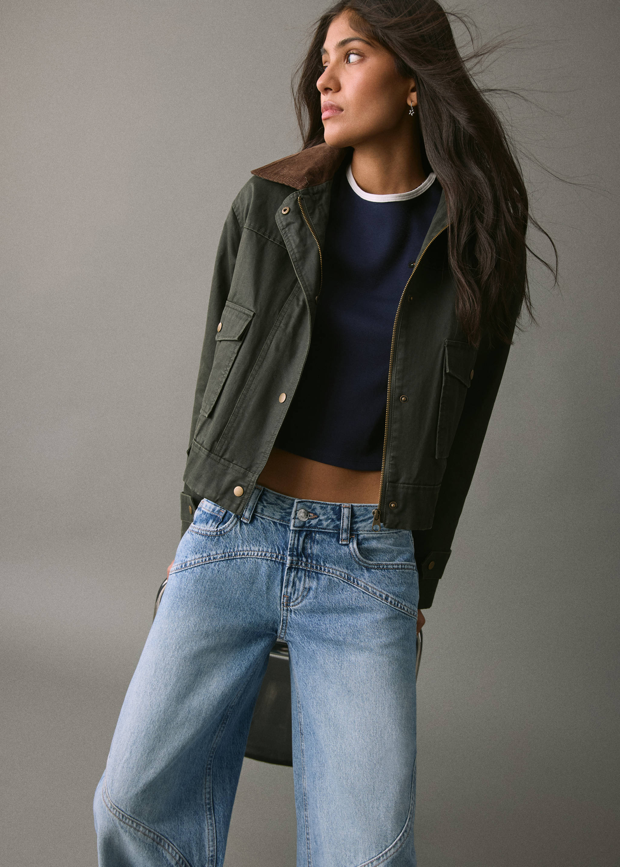 Wide leg jeans with seam detail - Details of the article 2