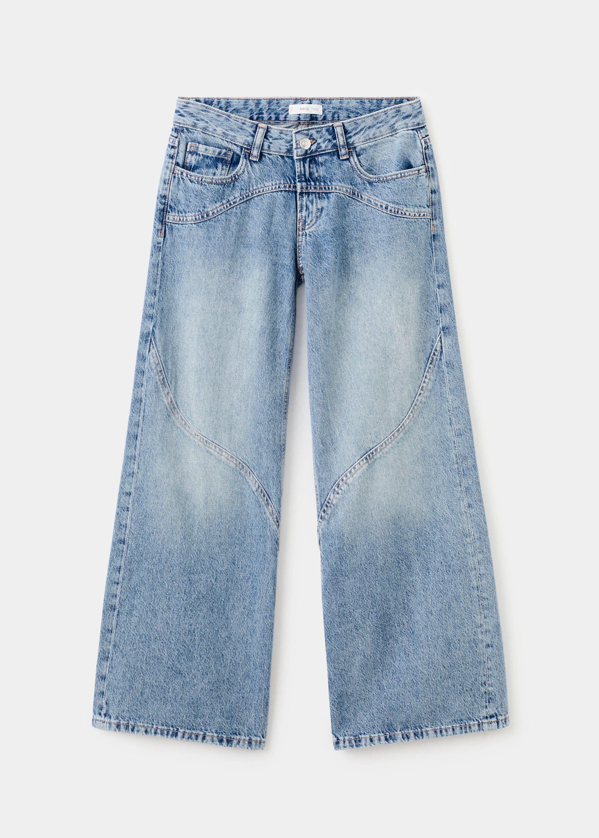 Wide leg jeans with seam detail - Article without model