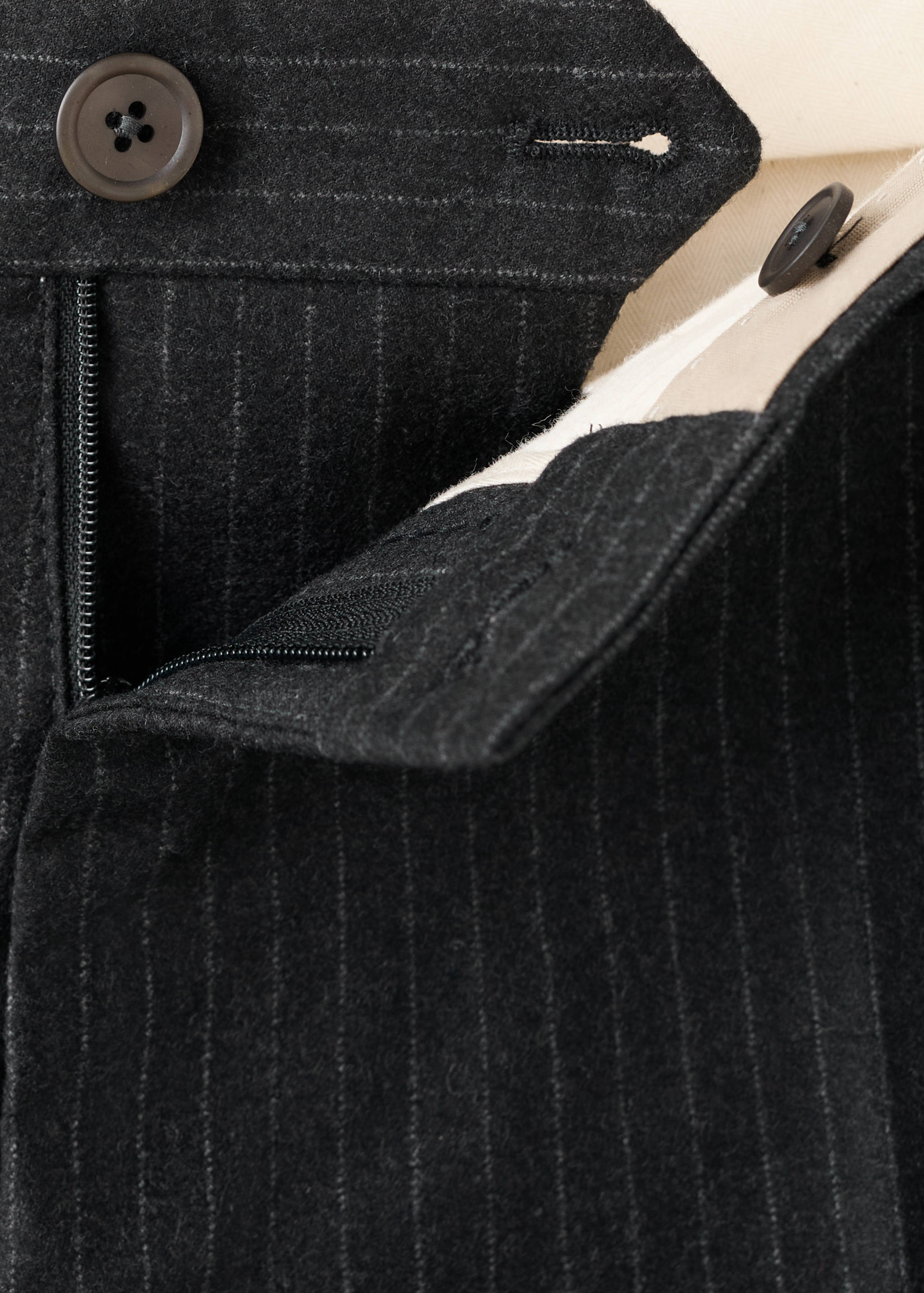 100% virgin wool regular-fit pinstripe trousers - Details of the article 8