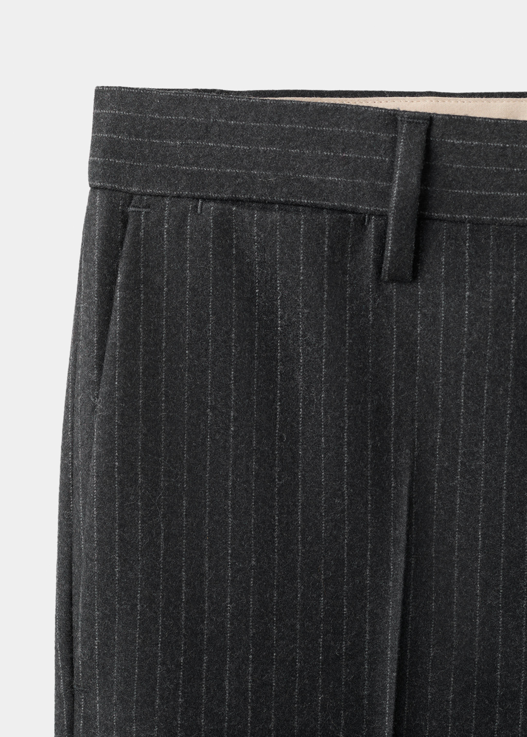 100% virgin wool regular-fit pinstripe trousers - Details of the article 0
