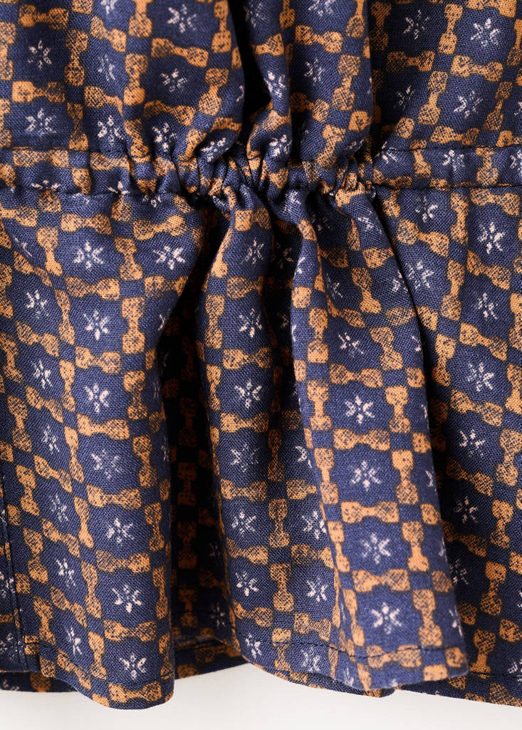 Flowy printed blouse — Dark Navy