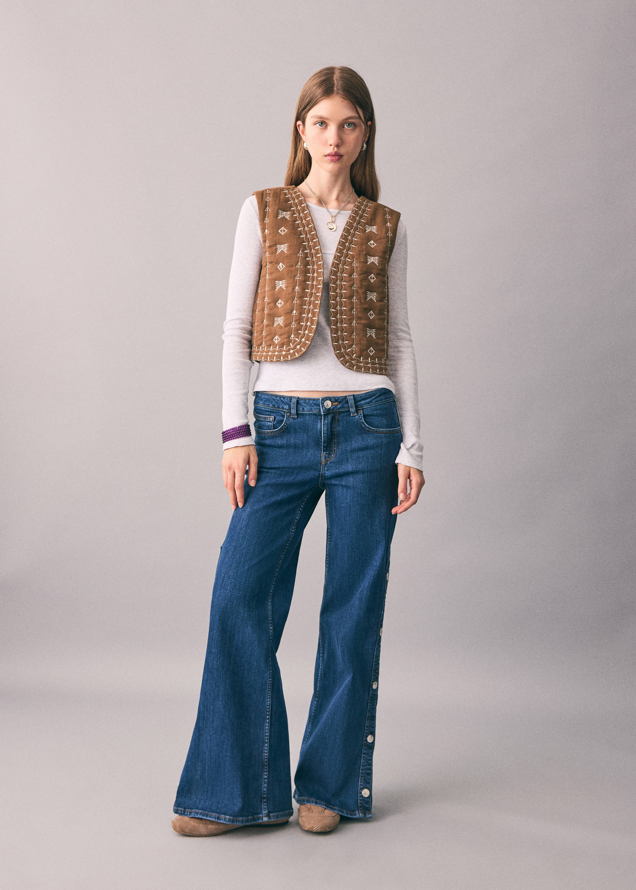 Gilet matelassé brodé - Plan général