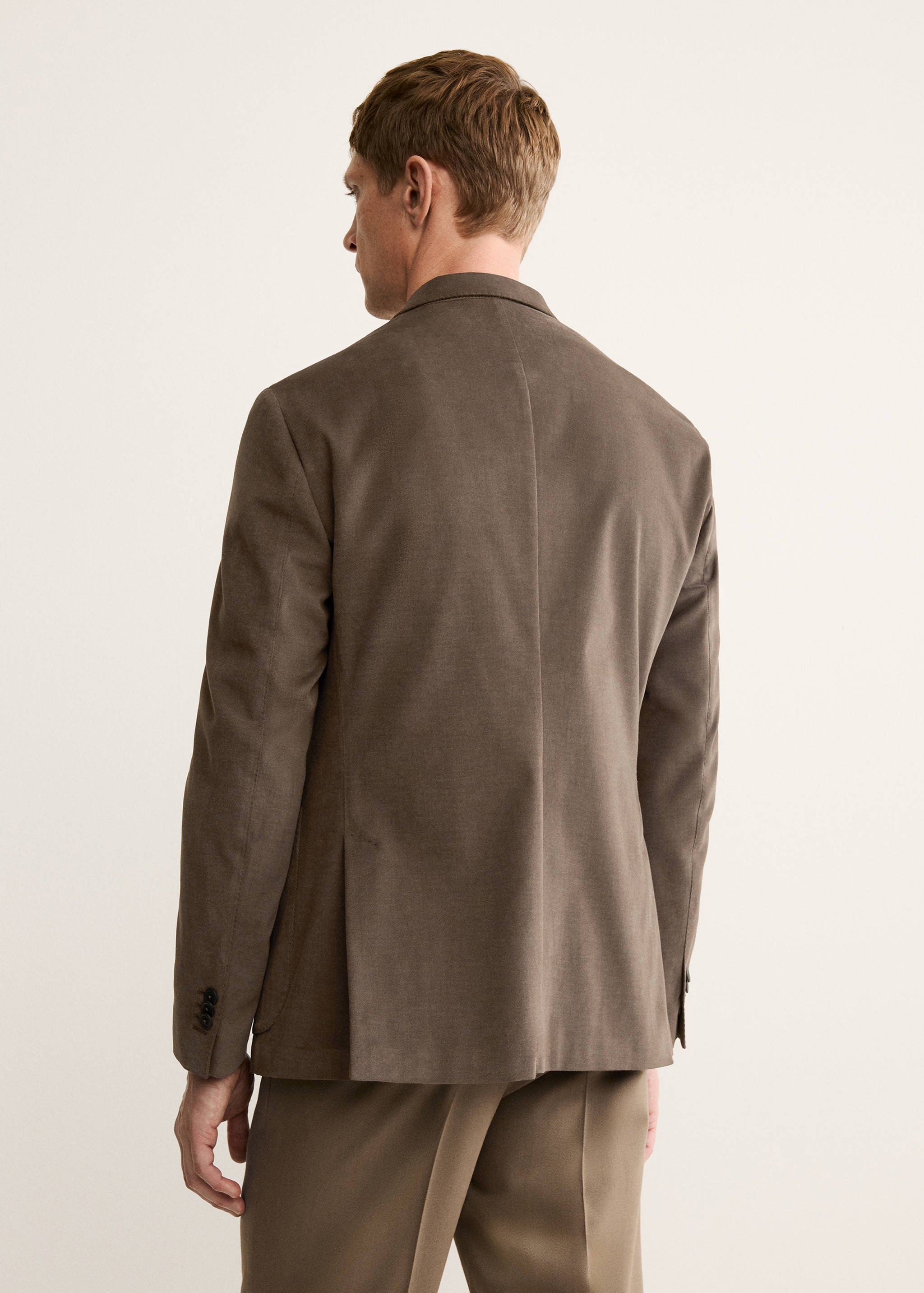 Structured slim fit cotton blazer - Reverse of the article