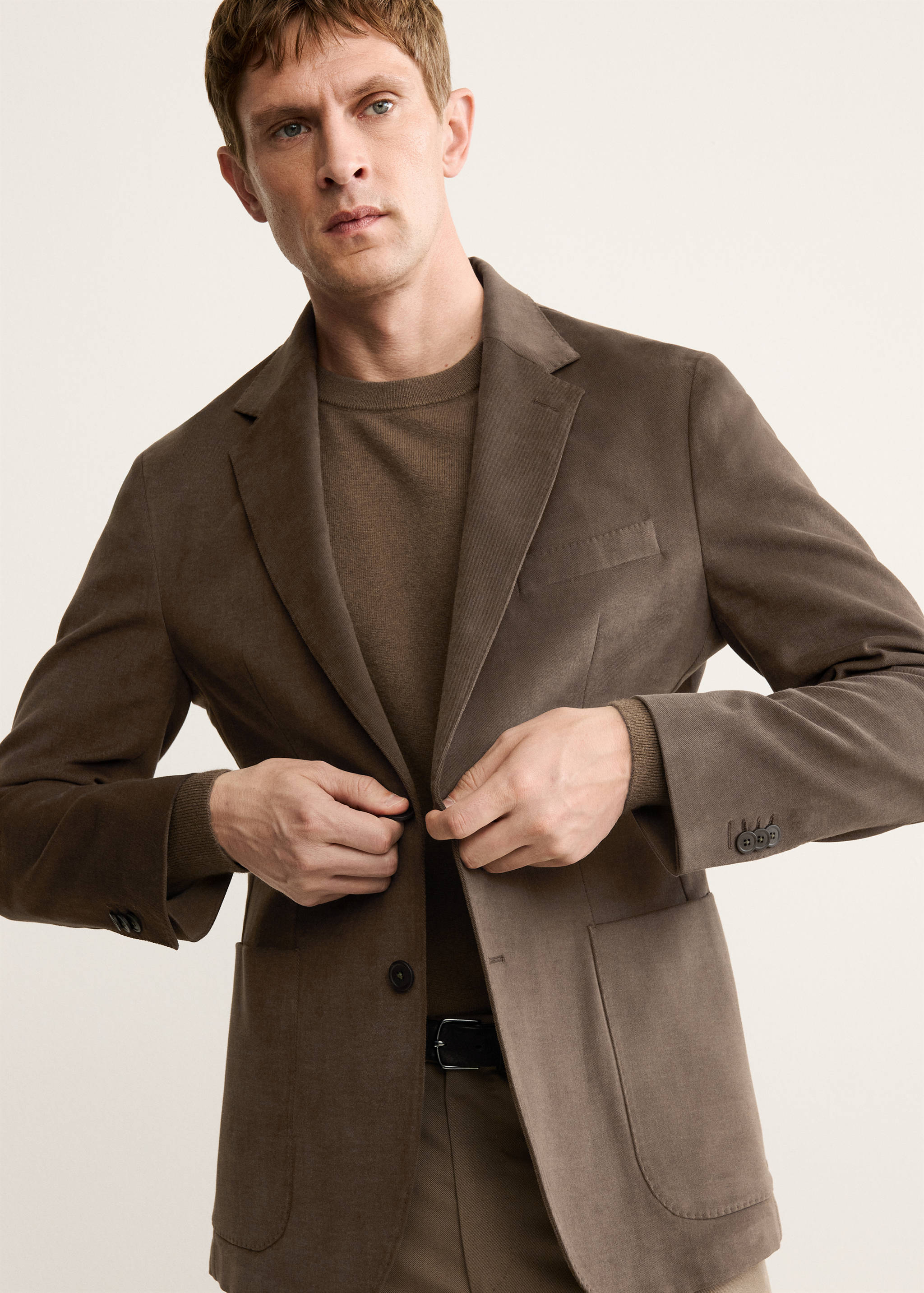 Structured slim fit cotton blazer - Details of the article 6