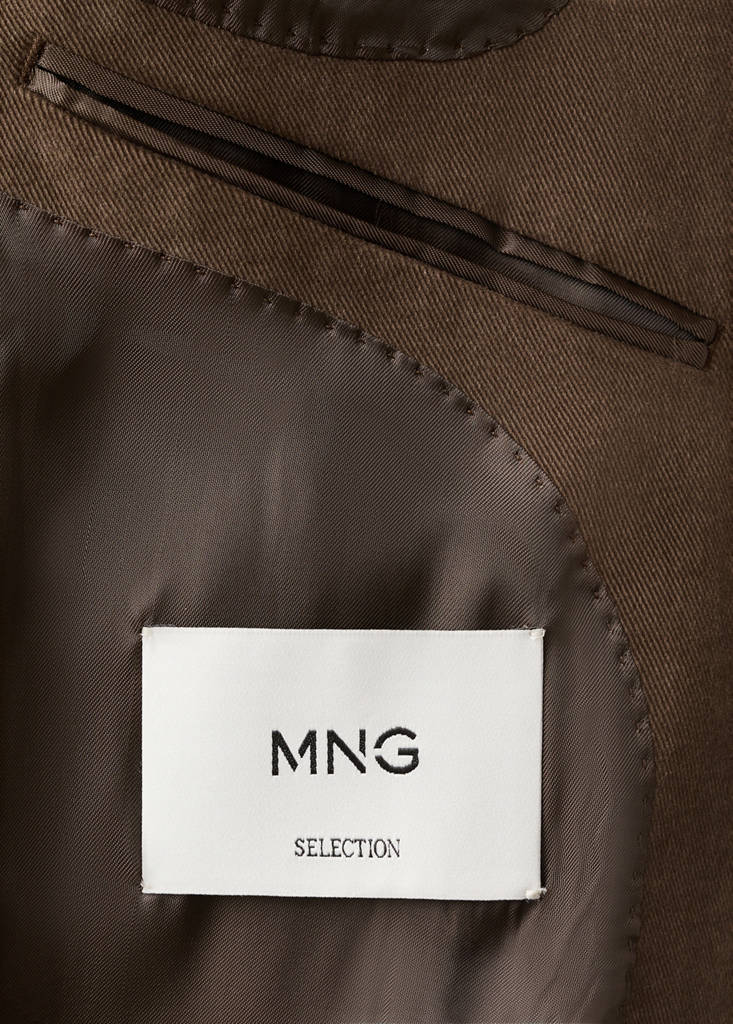 Structured slim fit cotton blazer — Caramel