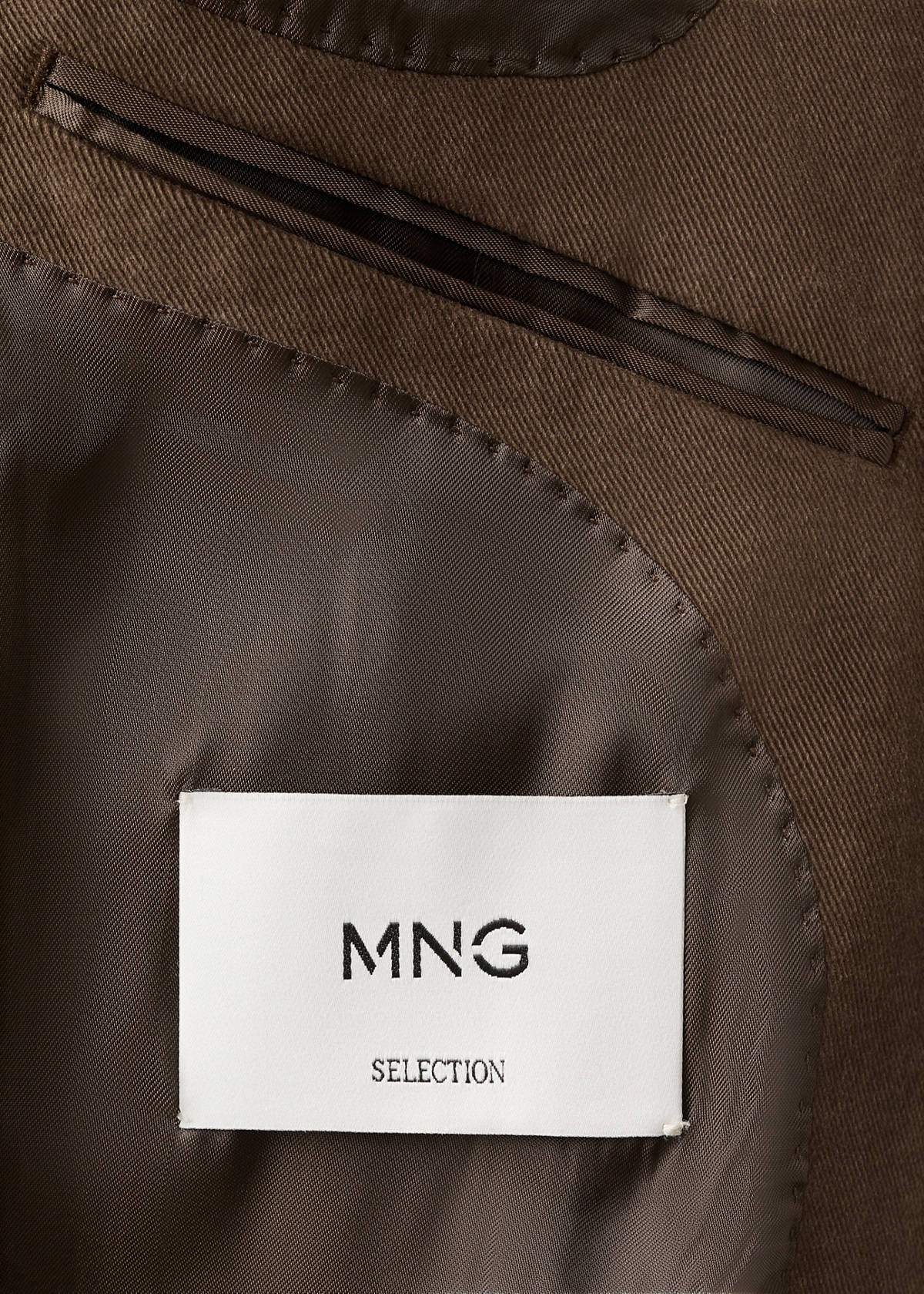 Structured slim fit cotton blazer — Caramel