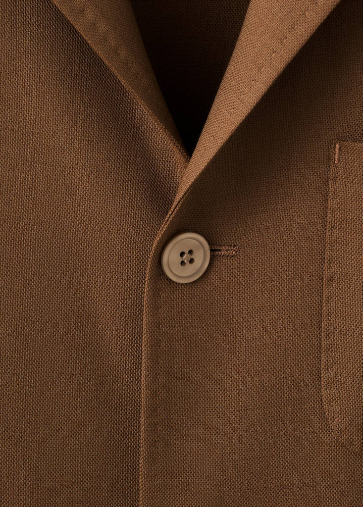 Italian virgin wool flannel suit jacket — Orange