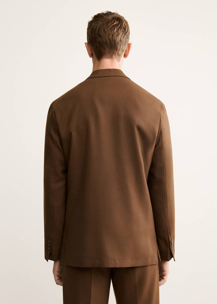 Italian virgin wool flannel suit jacket — Orange
