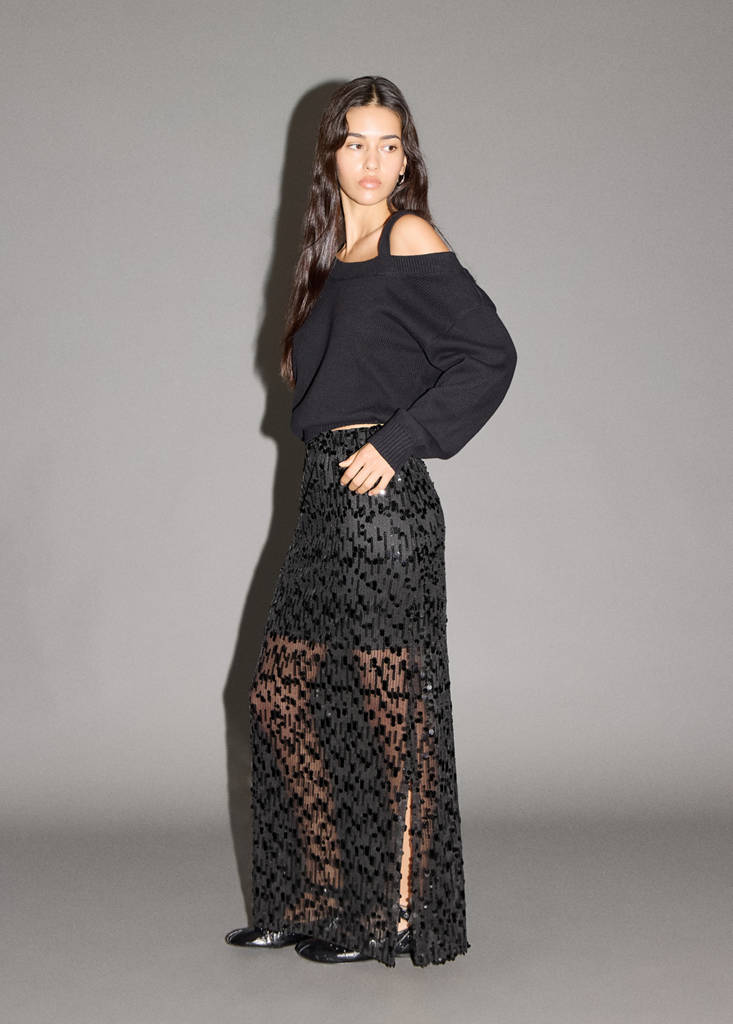 Sequin skirt — Black