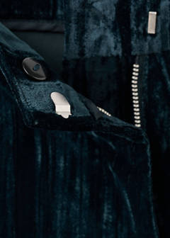 Straight velvet trousers — Navy 8