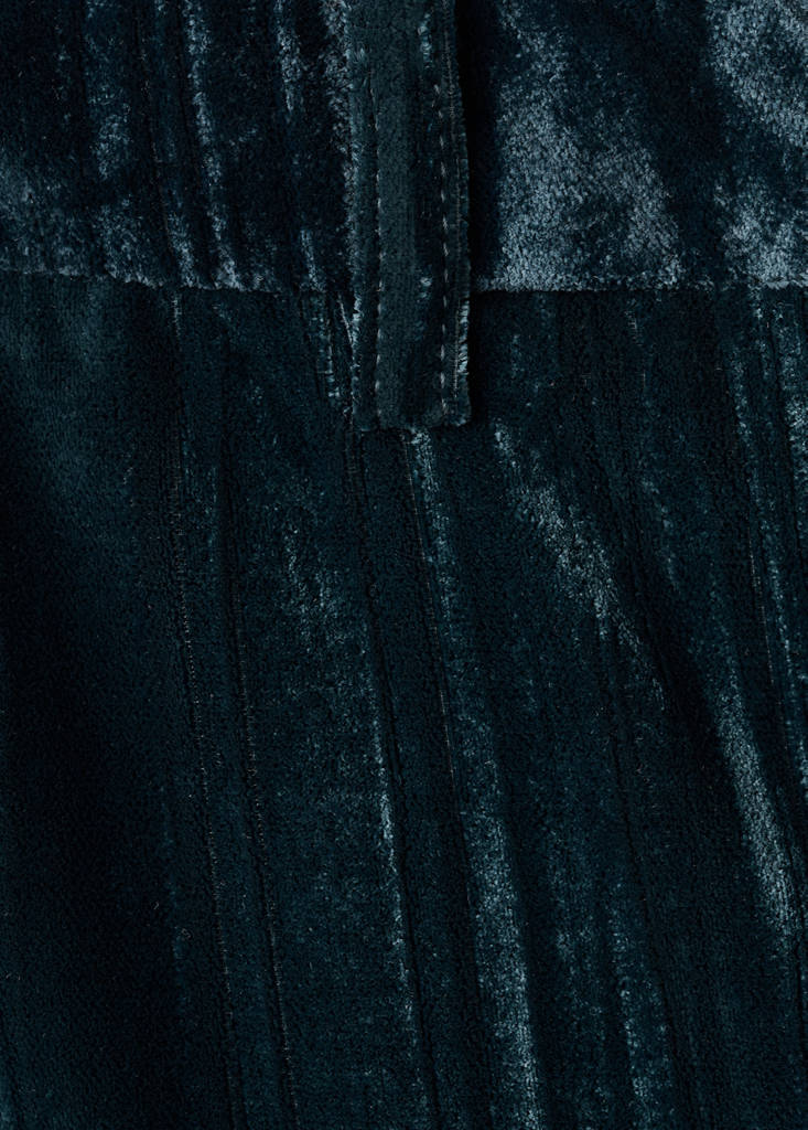Straight velvet trousers — Navy