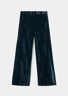 Straight velvet trousers — Navy 3