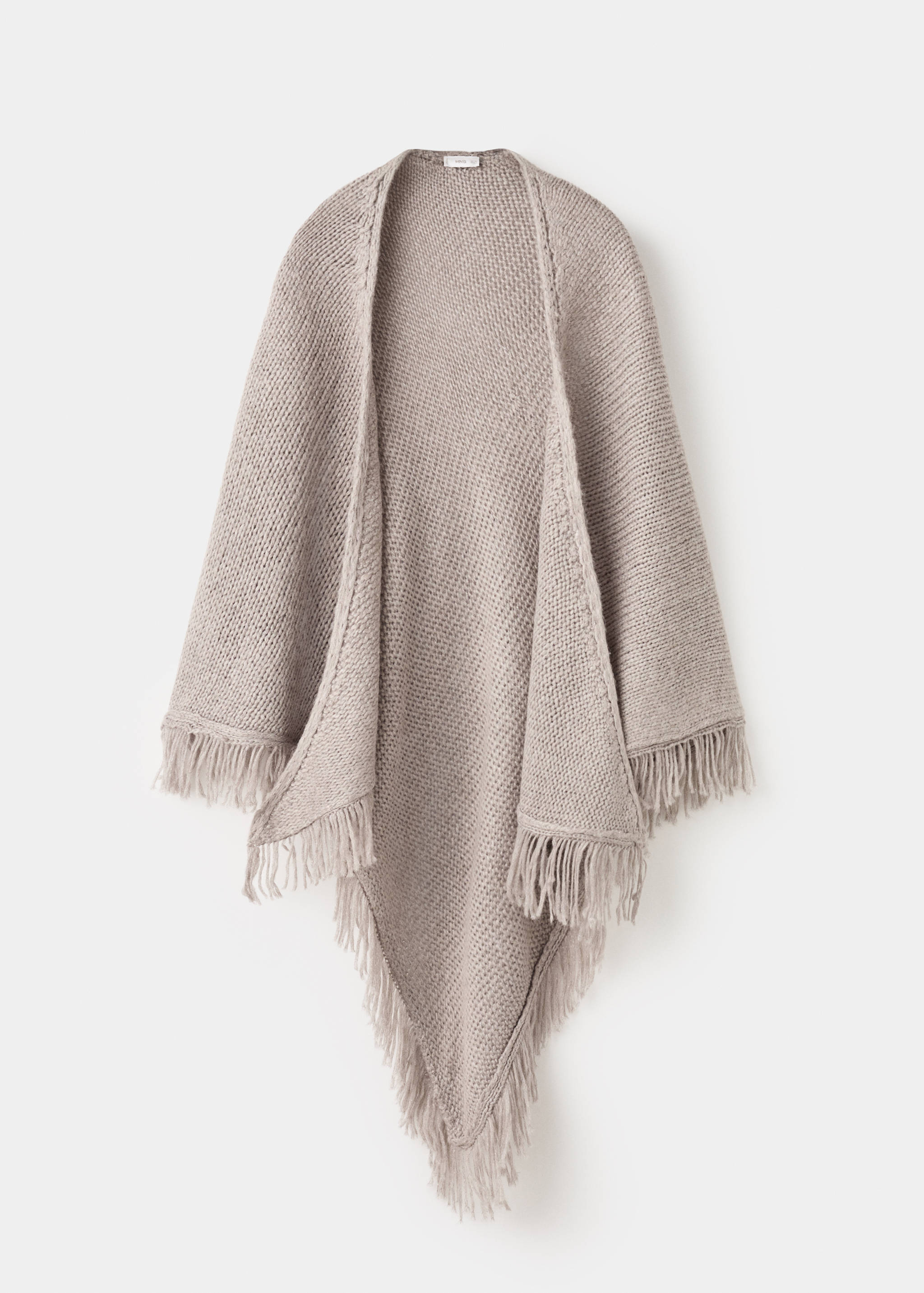 Knitted poncho with tassels - Article without model