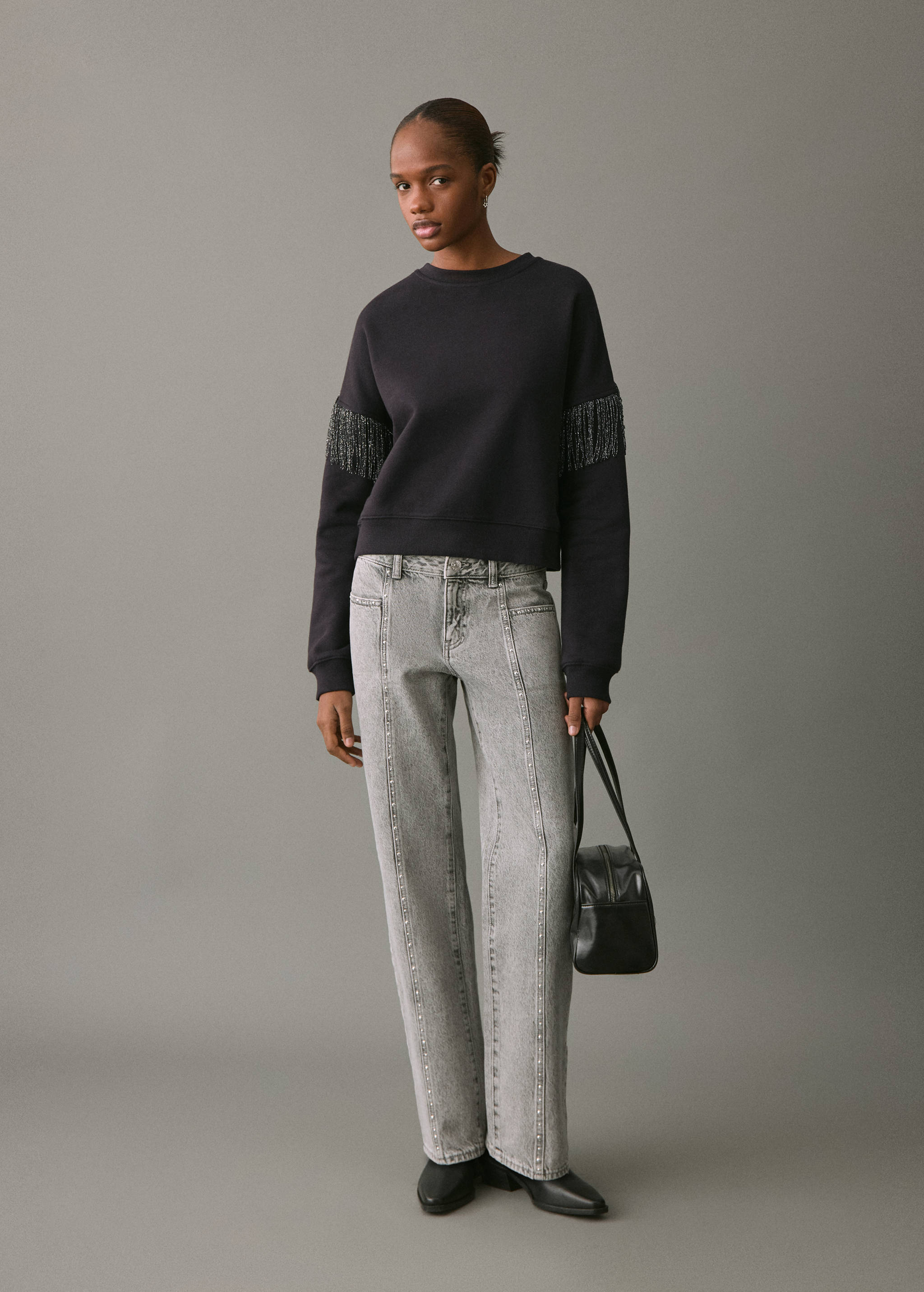 Sudadera flecos algodón - Plano general