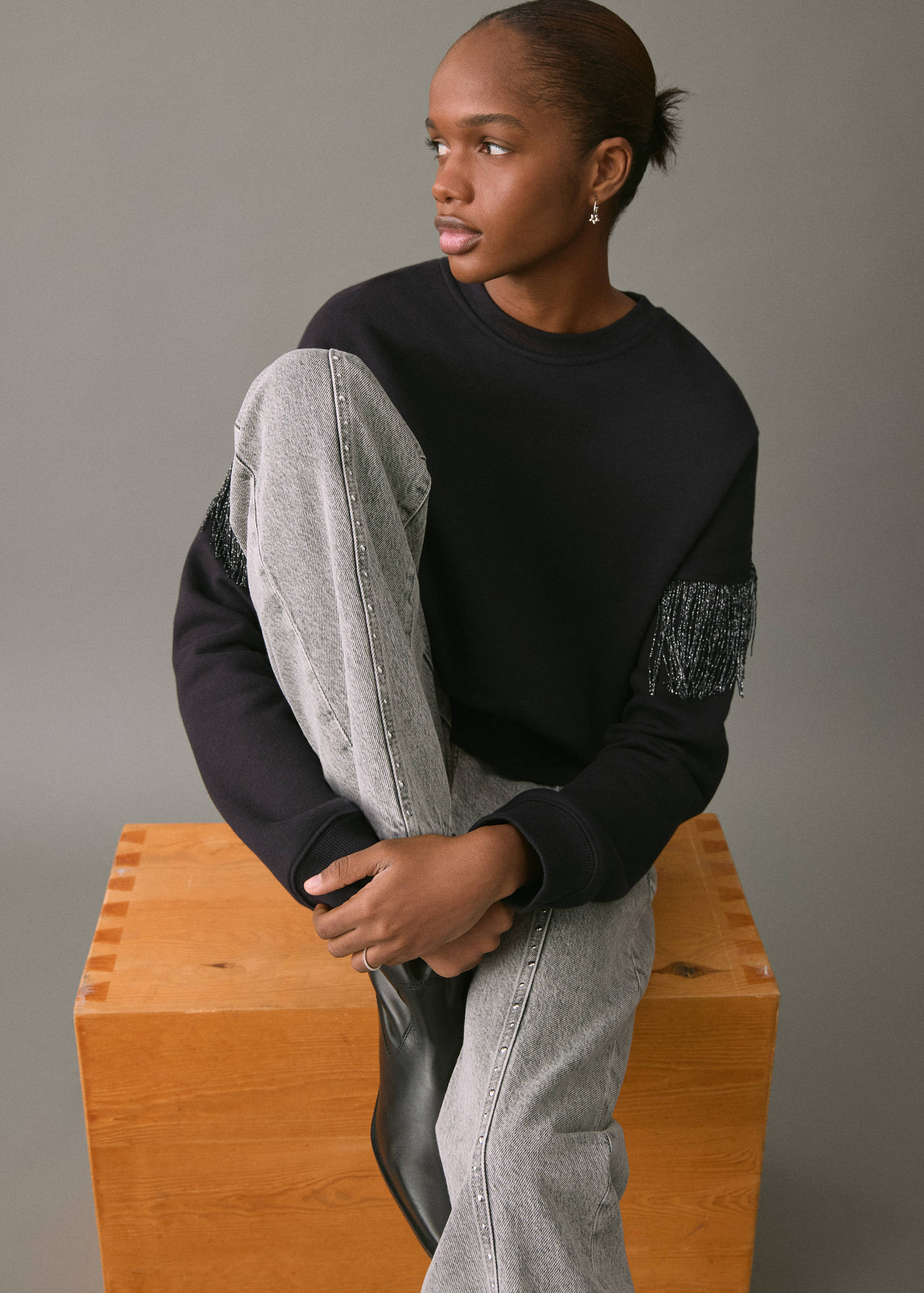 Sudadera flecos algodón - Detalle del artículo 2