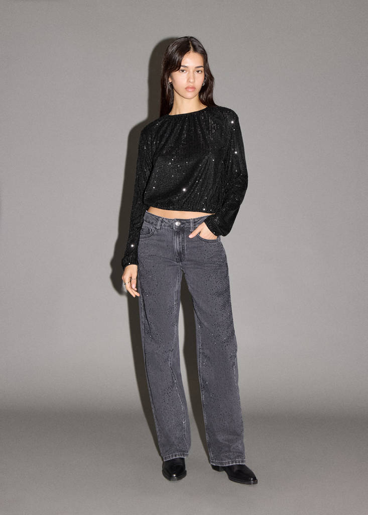 Sequin blouse — Black