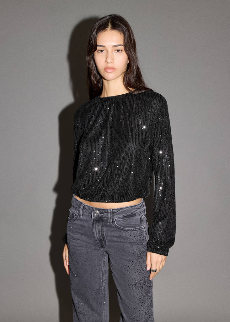 Sequin blouse — Black